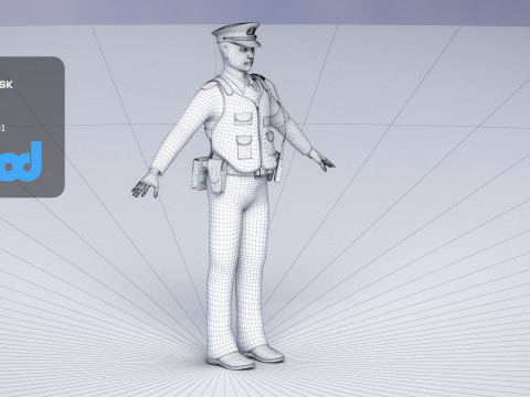 Japanese Police 0002 3Dモデル