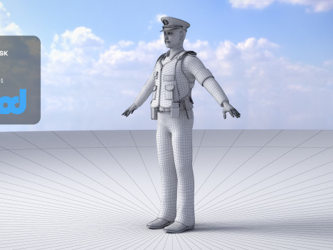 Japanese Police 0002 3Dモデル