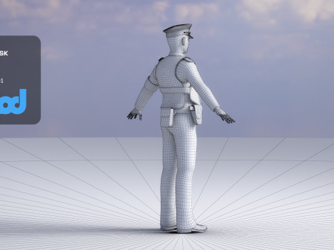 Japanese Police 0002 3Dモデル