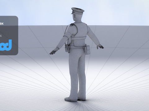 Japanese Police 0002 3Dモデル