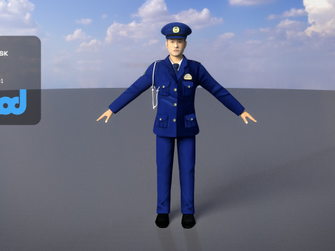 Japanese Police 0001 3D Модель