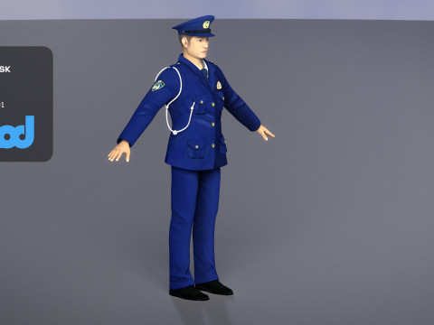 Japanese Police 0001 3Dモデル