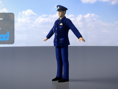 Japanese Police 0001 3Dモデル