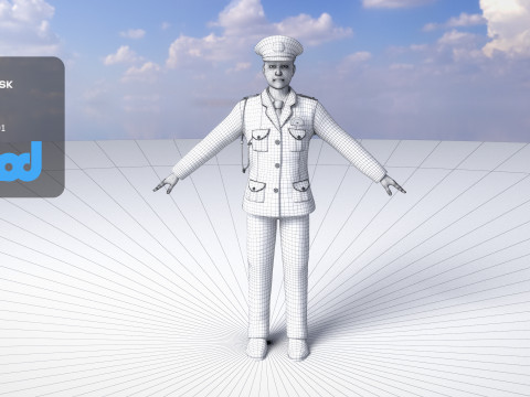 Japanese Police 0001 3Dモデル