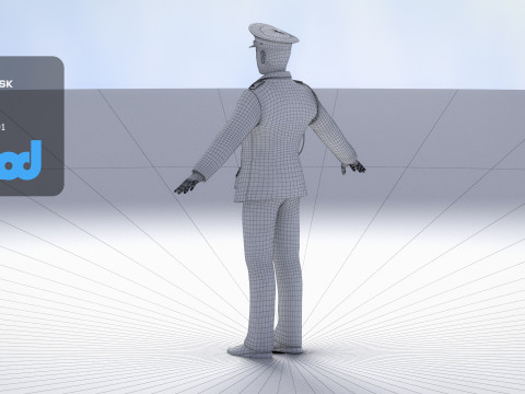 Japanese Police 0001 3Dモデル