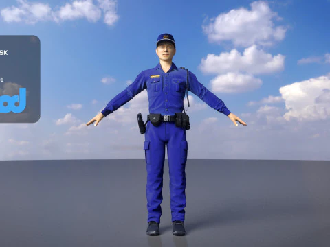 Oficial de polic&iacute;a de Taiw&aacute;n 0008 Modelo 3D