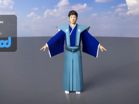 Японский самурай 0004 3D Модель