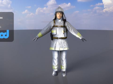 Japanese Firefighter 0001 3Dモデル