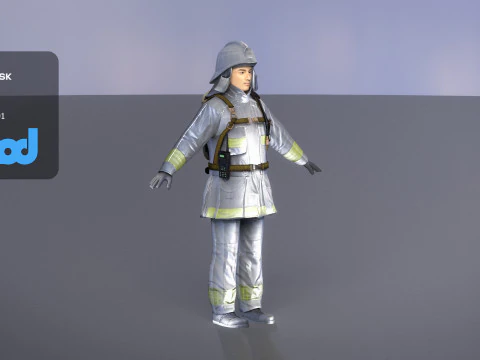 Japanese Firefighter 0001 3D Model
