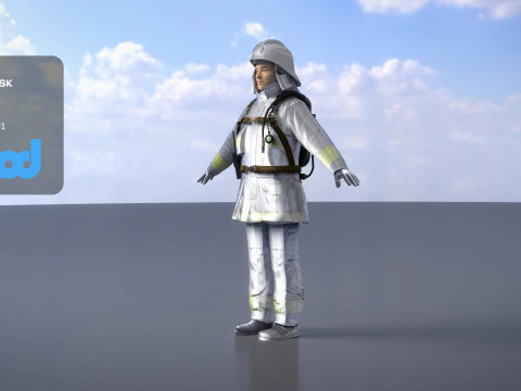 Japanese Firefighter 0001 3D Model