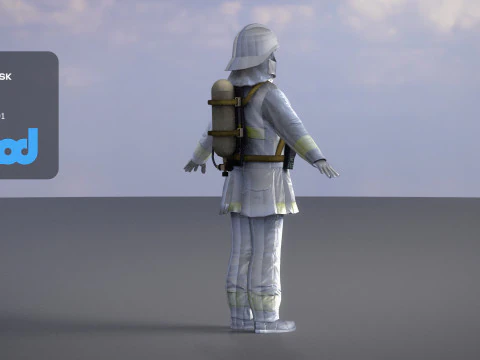 Japanese Firefighter 0001 3D Model