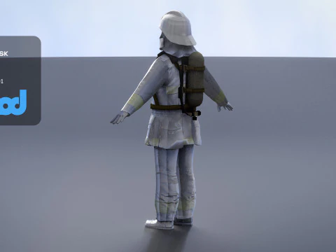 Japanese Firefighter 0001 3D Model