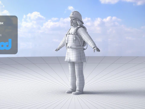 Japanese Firefighter 0001 3D Model