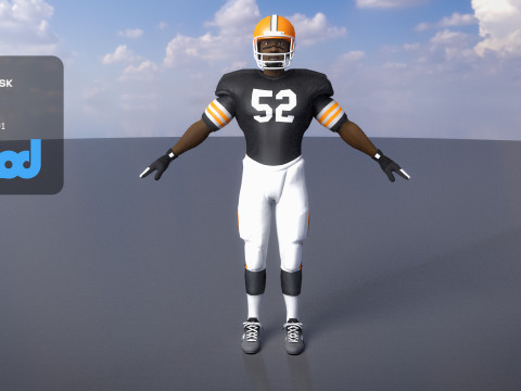 American Football Player 0006 3Dモデル
