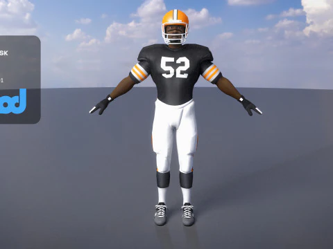 American Football Player 0006 3D Model