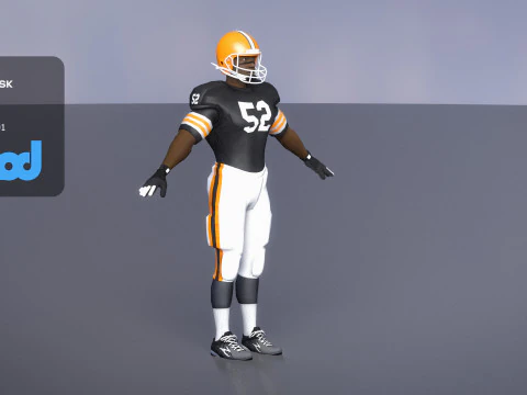 American Football Player 0006 3D Model
