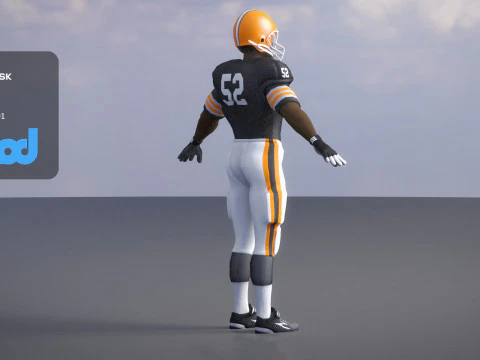 American Football Player 0006 3D Model