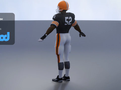 American Football Player 0006 3D Model