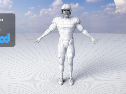American Football Player 0006 3D Model