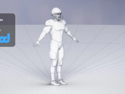 American Football Player 0006 3D Model