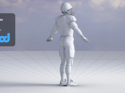 American Football Player 0006 3D Model