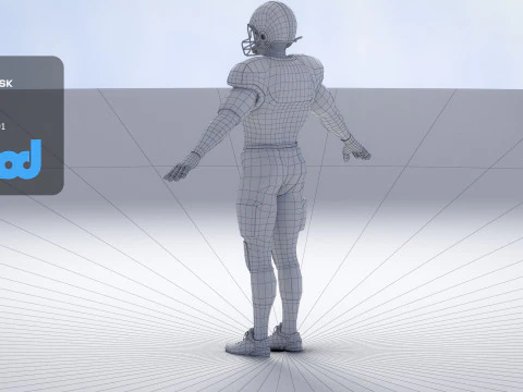American Football Player 0006 3D Model