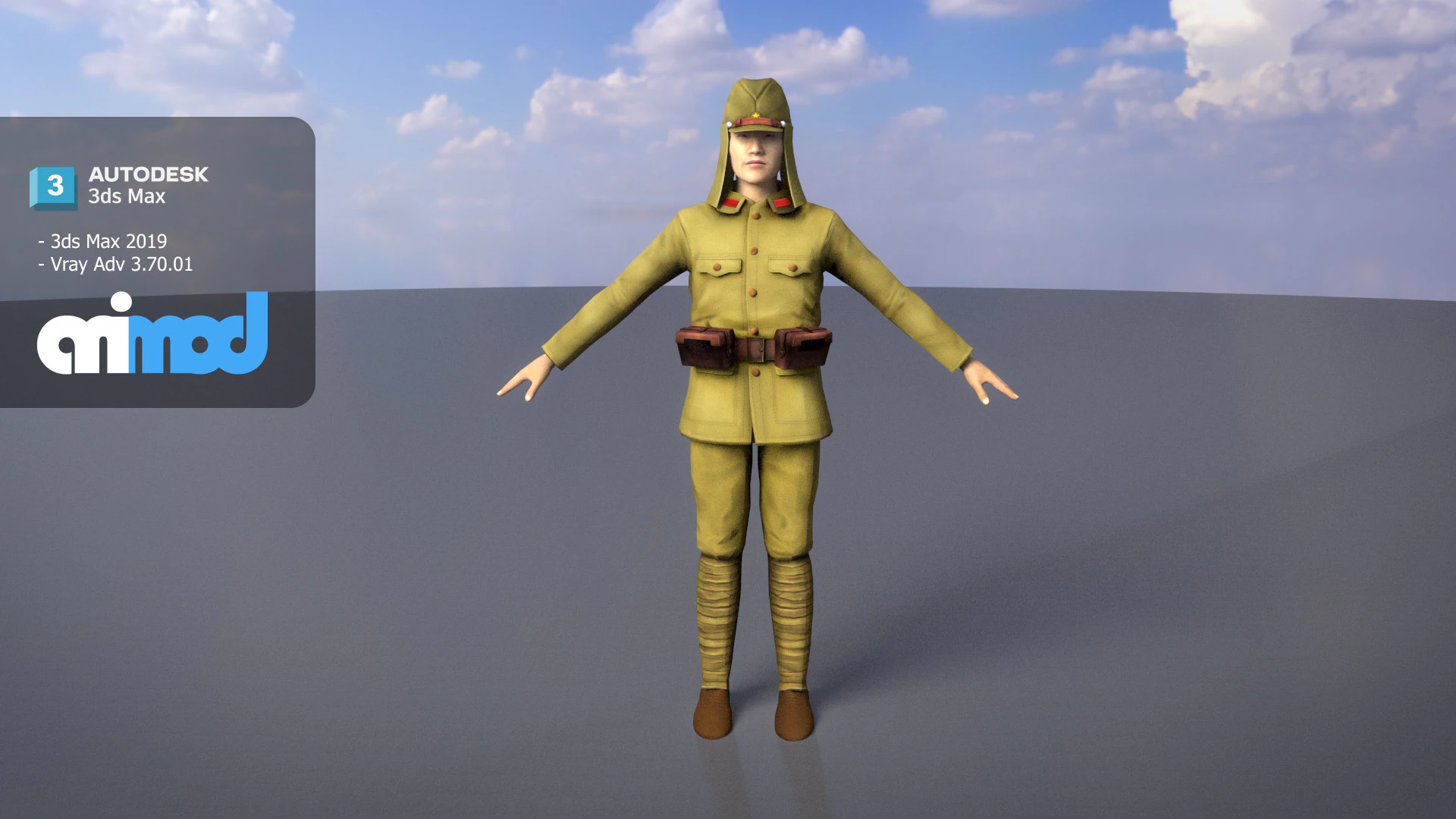 日本兵 3Dモデル .c4d .max .obj .3ds .fbx .stl .blend 