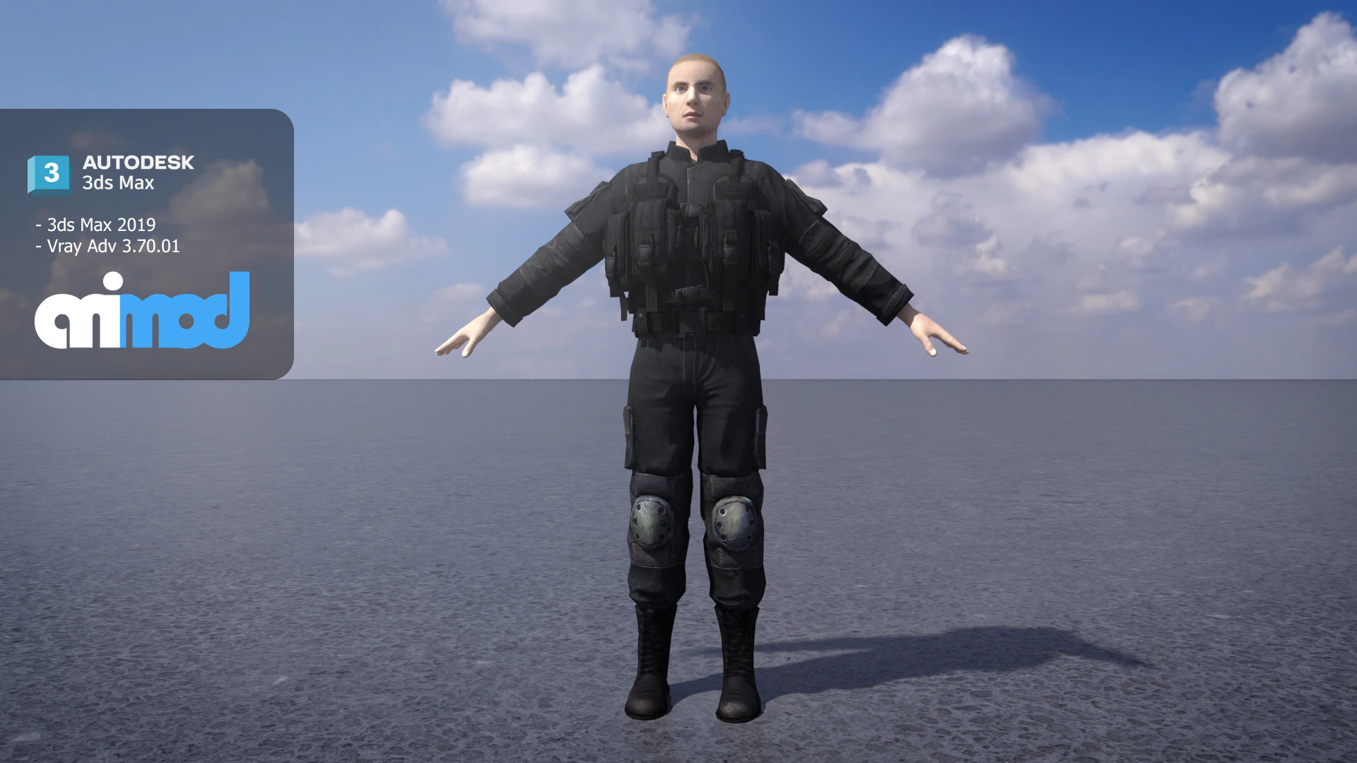 ネイビーシールズの近接戦闘服 3Dモデル .c4d .max .obj .3ds .fbx .stl .blend 