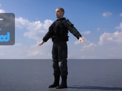 ネイビーシールズの近接戦闘服 3Dモデル