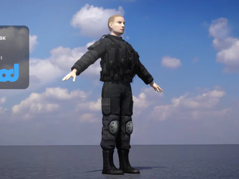 ネイビーシールズの近接戦闘服 3Dモデル