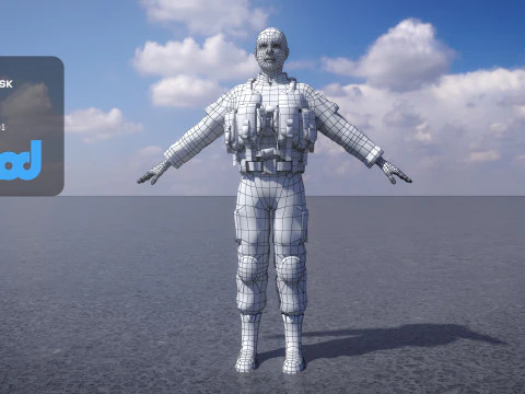 ネイビーシールズの近接戦闘服 3Dモデル