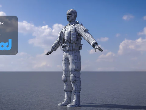ネイビーシールズの近接戦闘服 3Dモデル