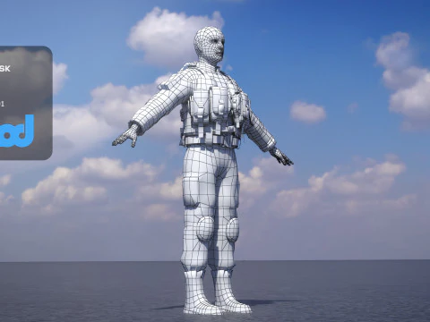 ネイビーシールズの近接戦闘服 3Dモデル