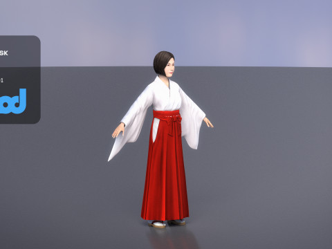 Japanese Miko 3D Model