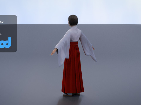 Japanese Miko 3D Model