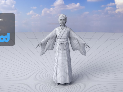 Japanese Miko 3D Model