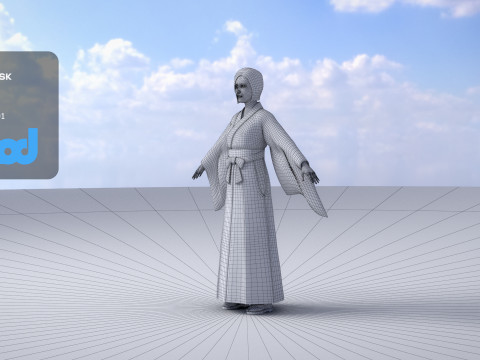 Japanese Miko 3D Model