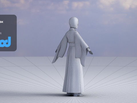 Japanese Miko 3D Model