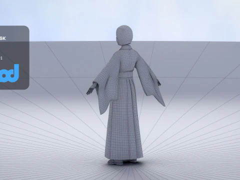 Japanese Miko 3D Model