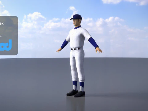 School Baseball Player 0001 3D Model