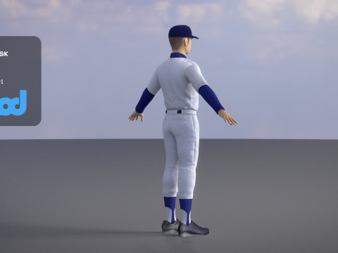 School Baseball Player 0001 Model 3D