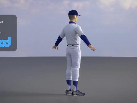 School Baseball Player 0001 3D Model