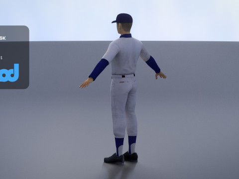 School Baseball Player 0001 Model 3D