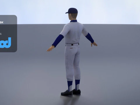 School Baseball Player 0001 3D Model