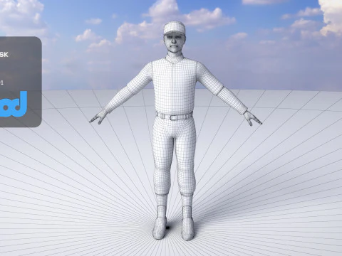 School Baseball Player 0001 3D Model