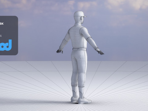 School Baseball Player 0001 Model 3D