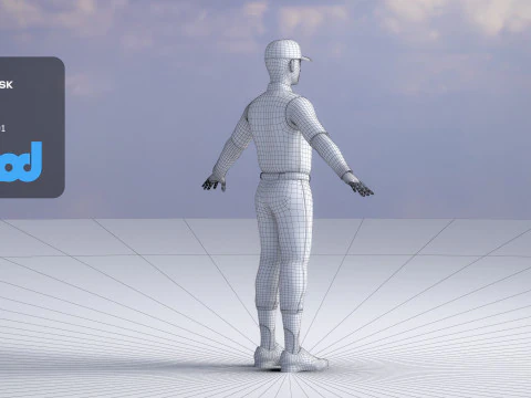 School Baseball Player 0001 3D Model