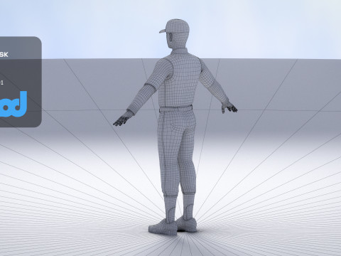 School Baseball Player 0001 Model 3D