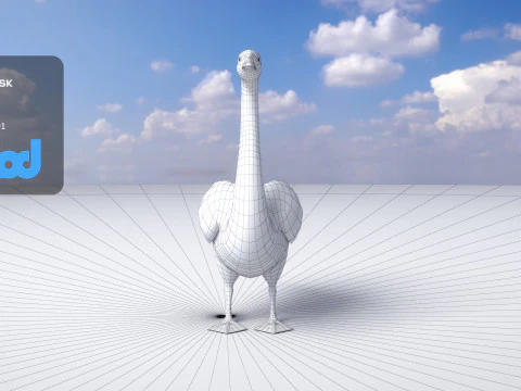 Swan Bird Rigged 3D Model