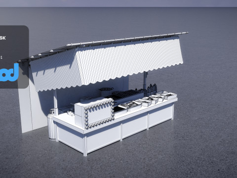 Japanese Street Stall 0001 Takoyaki Stand 3Dモデル